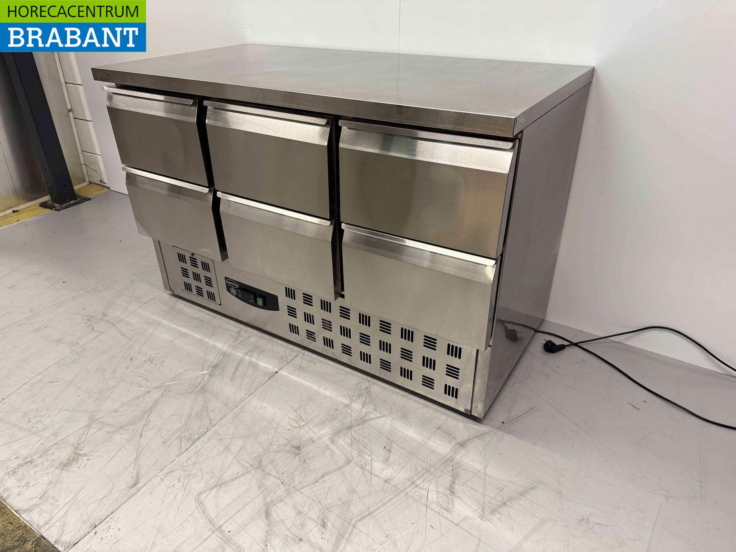 Stainless steel Combisteel Refrigerated Workbench 6 drawers 137 cm 230V Horeca - Image 2