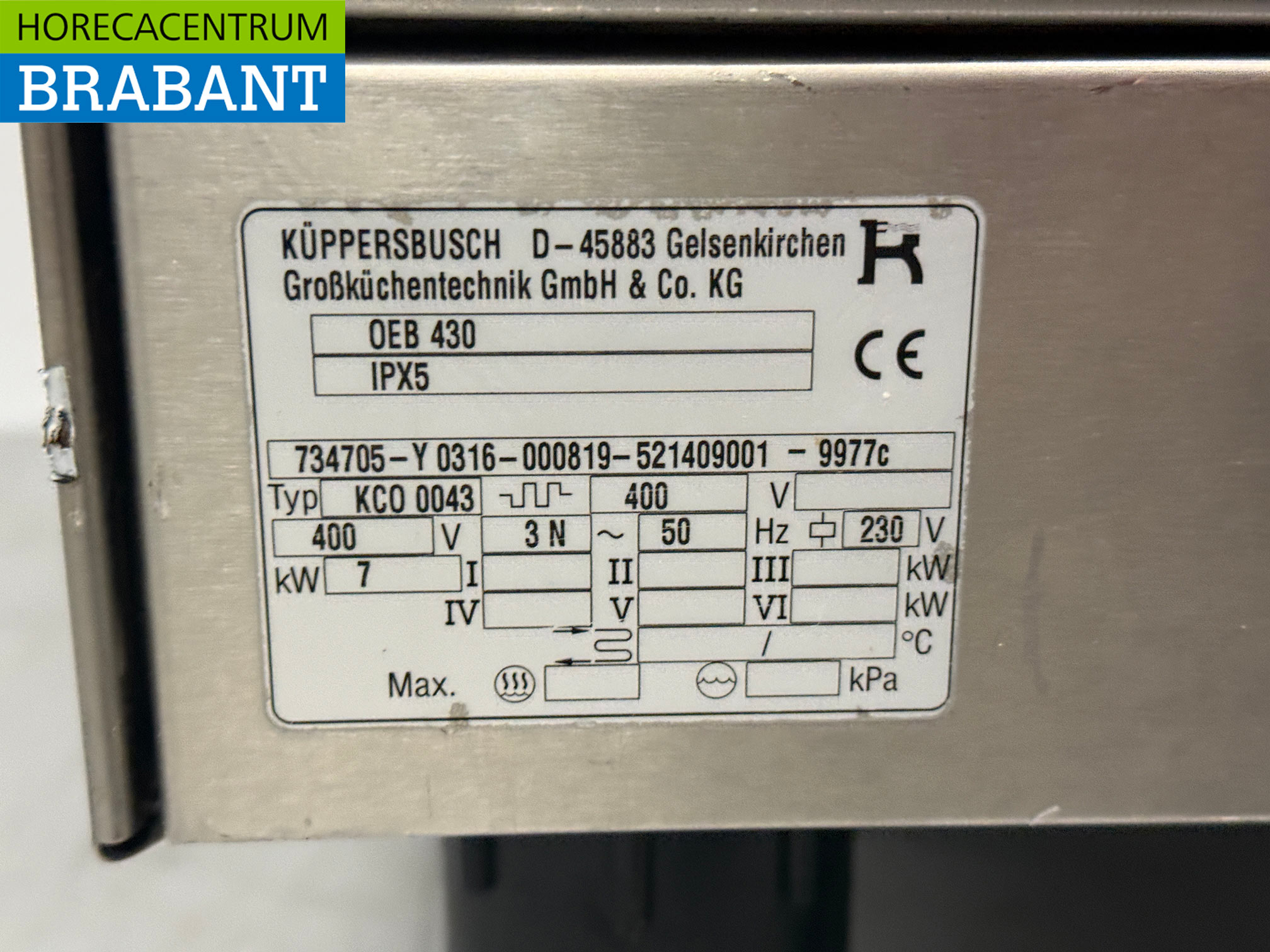 Stainless steel Kuppersbusch Multicooker 20 liter 70 cm 400V Horeca - Image 6