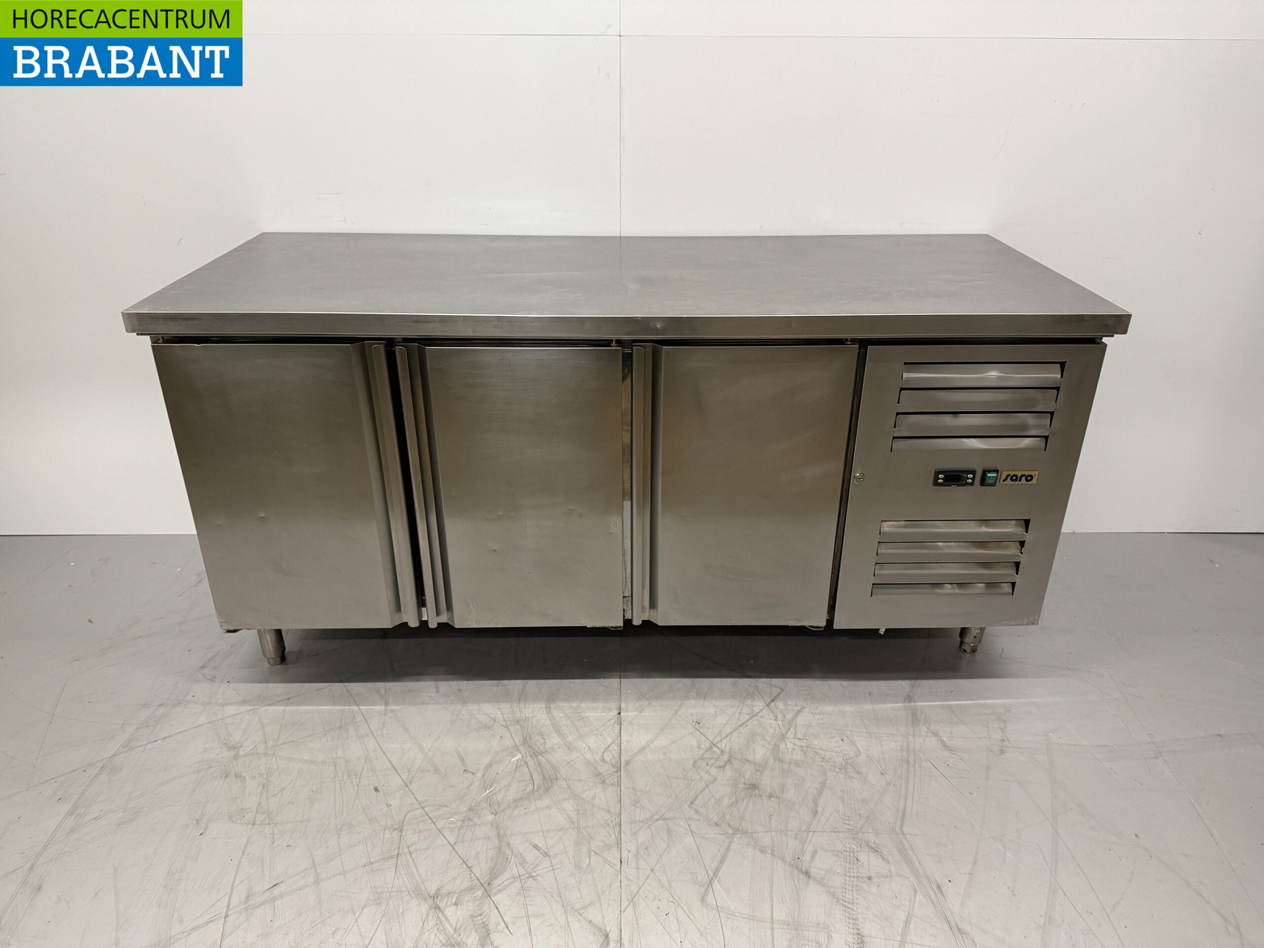 Stainless steel Saro Refrigerated Workbench 3 Doors 179.5 cm 230V Horeca