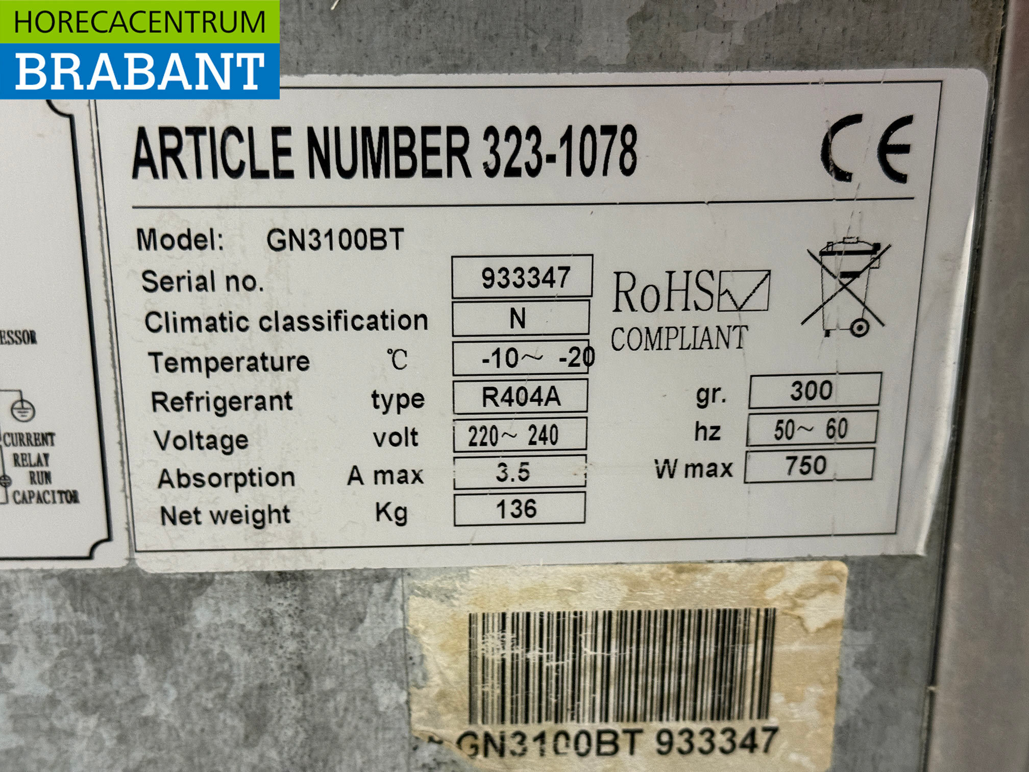 Stainless steel Saro Refrigerated Workbench 3 Doors 179.5 cm 230V Horeca - Image 6