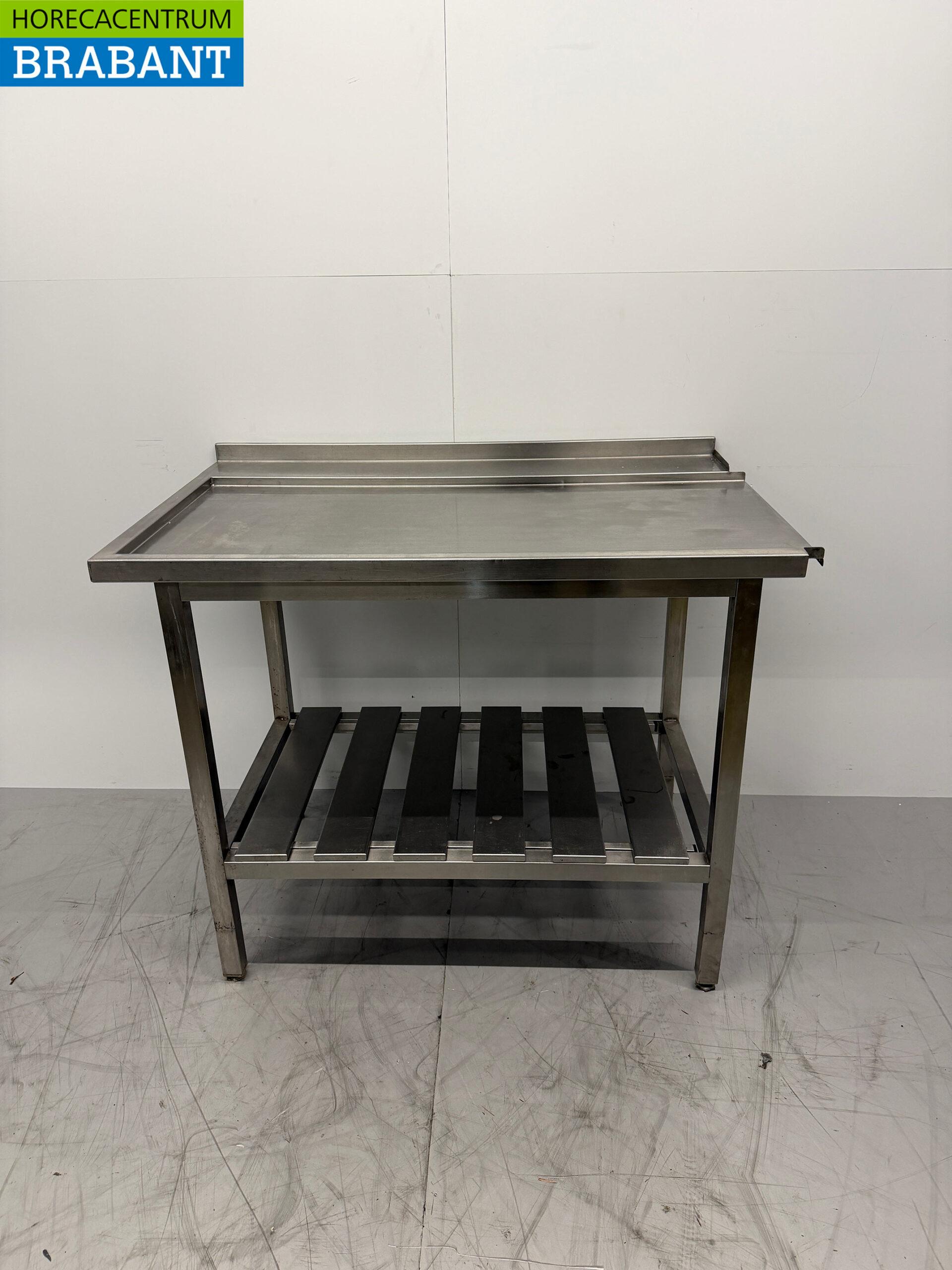 Stainless Steel Drainage Table for Sliding Dishwasher 117.5 x 71.5 x 91 cm Horeca
