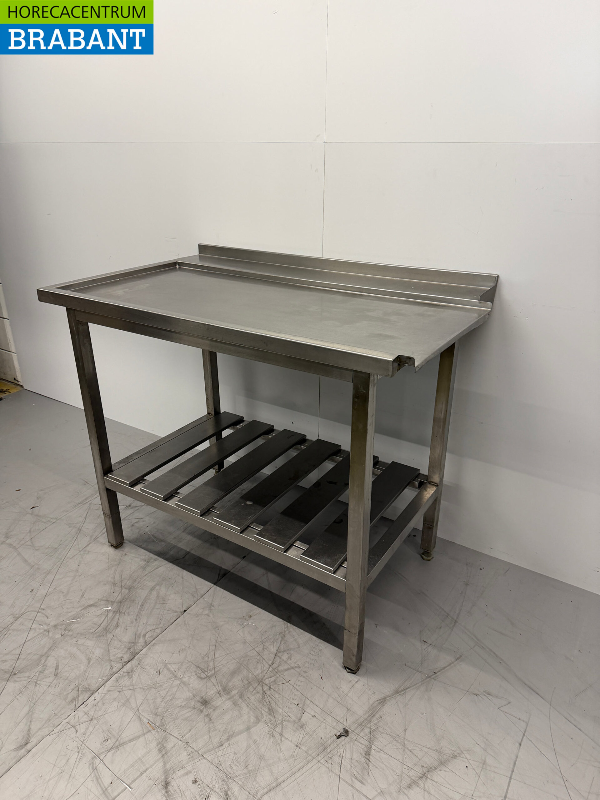 Stainless Steel Drainage Table for Sliding Dishwasher 117.5 x 71.5 x 91 cm Horeca - Image 2