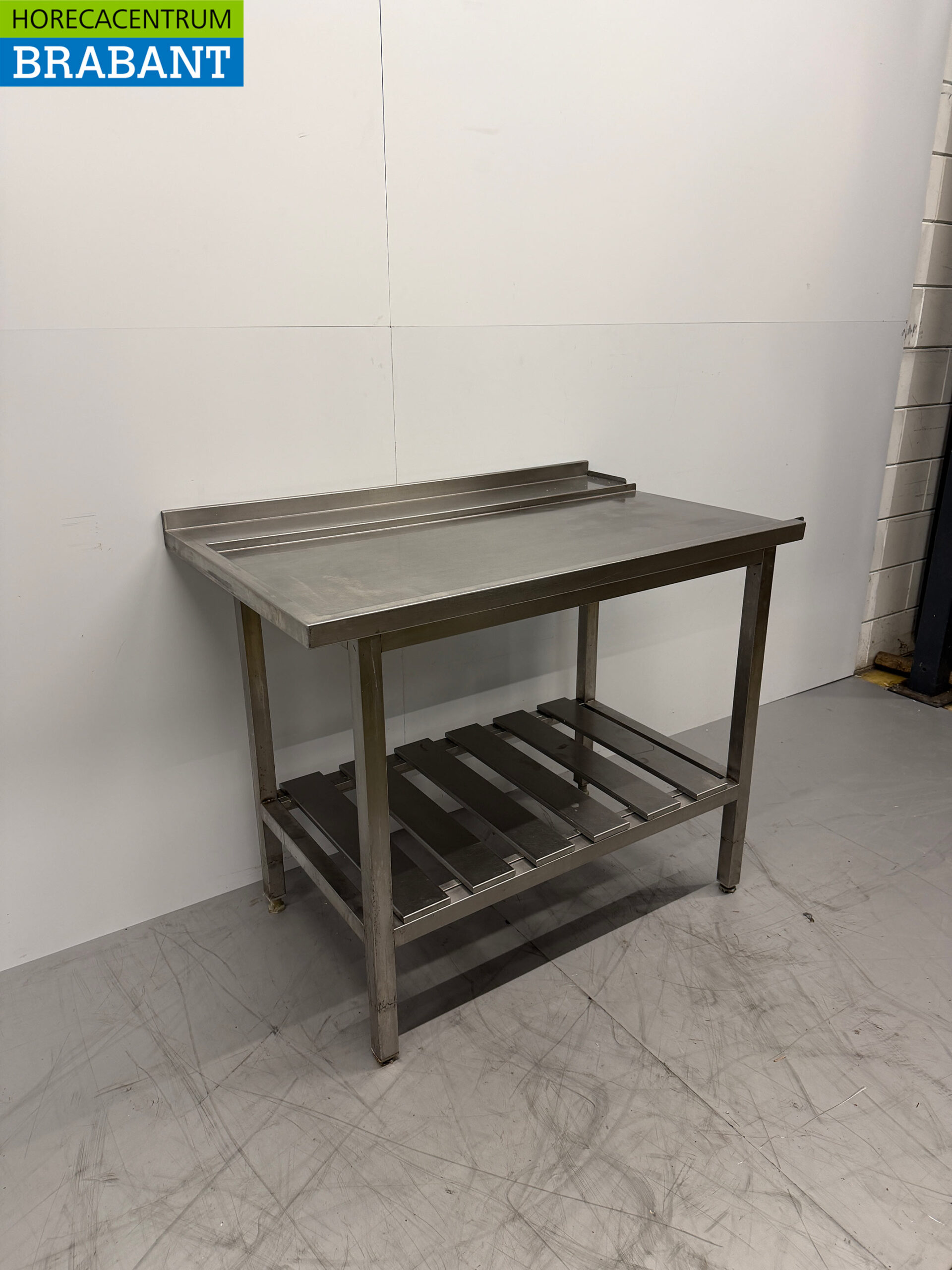 Stainless Steel Drainage Table for Sliding Dishwasher 117.5 x 71.5 x 91 cm Horeca - Image 3