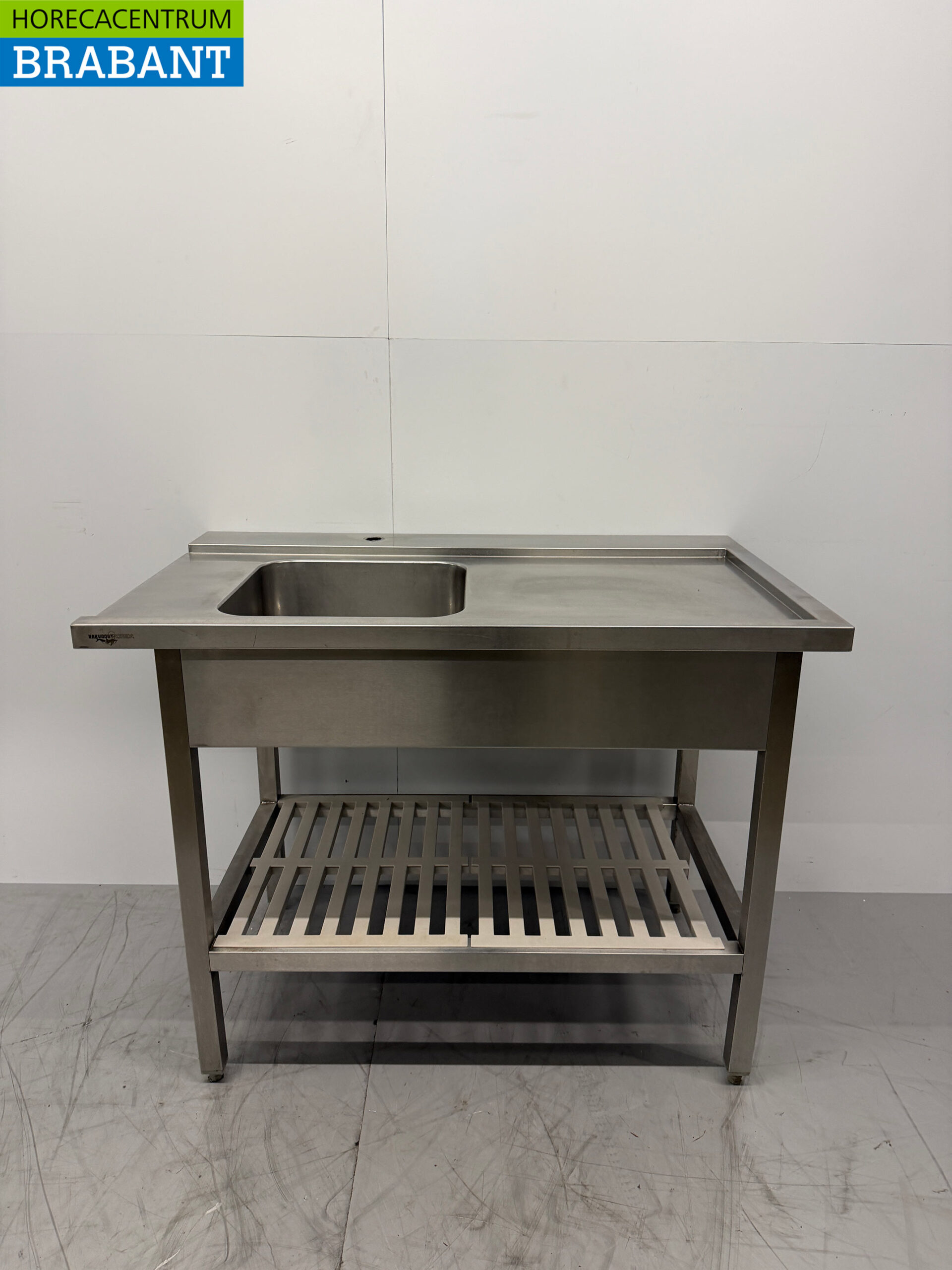Stainless steel Feeding Table for Sliding Dishwasher 115 x 70 x 87.5 cm Horeca