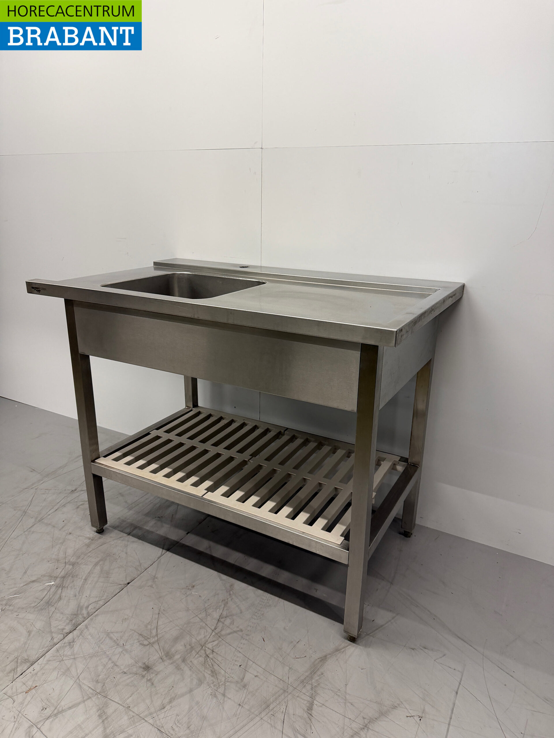 Stainless steel Feeding Table for Sliding Dishwasher 115 x 70 x 87.5 cm Horeca - Image 2