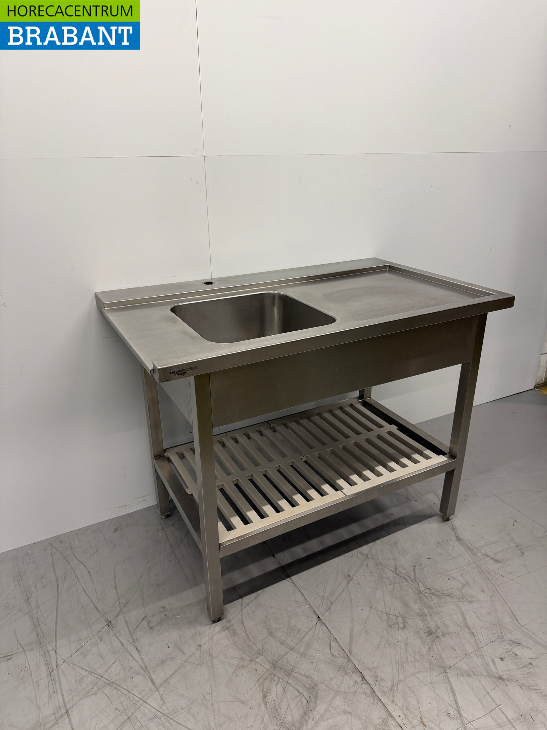 Stainless steel Feeding Table for Sliding Dishwasher 115 x 70 x 87.5 cm Horeca - Image 3