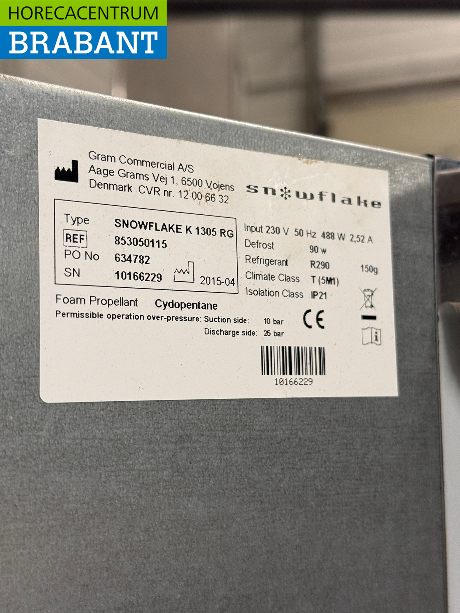 Stainless steel Gram Snowflake Mobile Double Door Refrigerator 1230 liters 230V Catering - Image 5