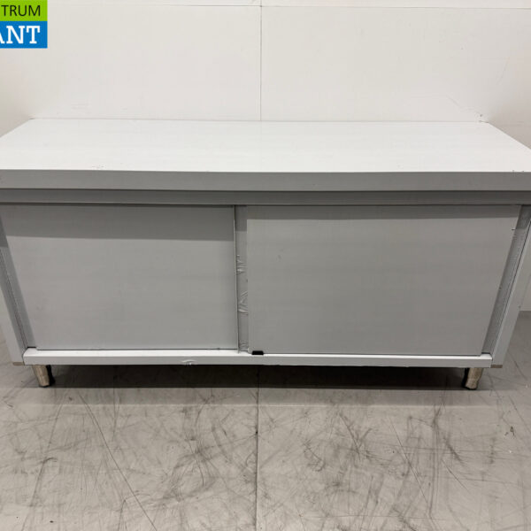 Stainless steel Vogue Work Cabinet 2 Sliding Doors 180 x 60 x 90 cm Catering