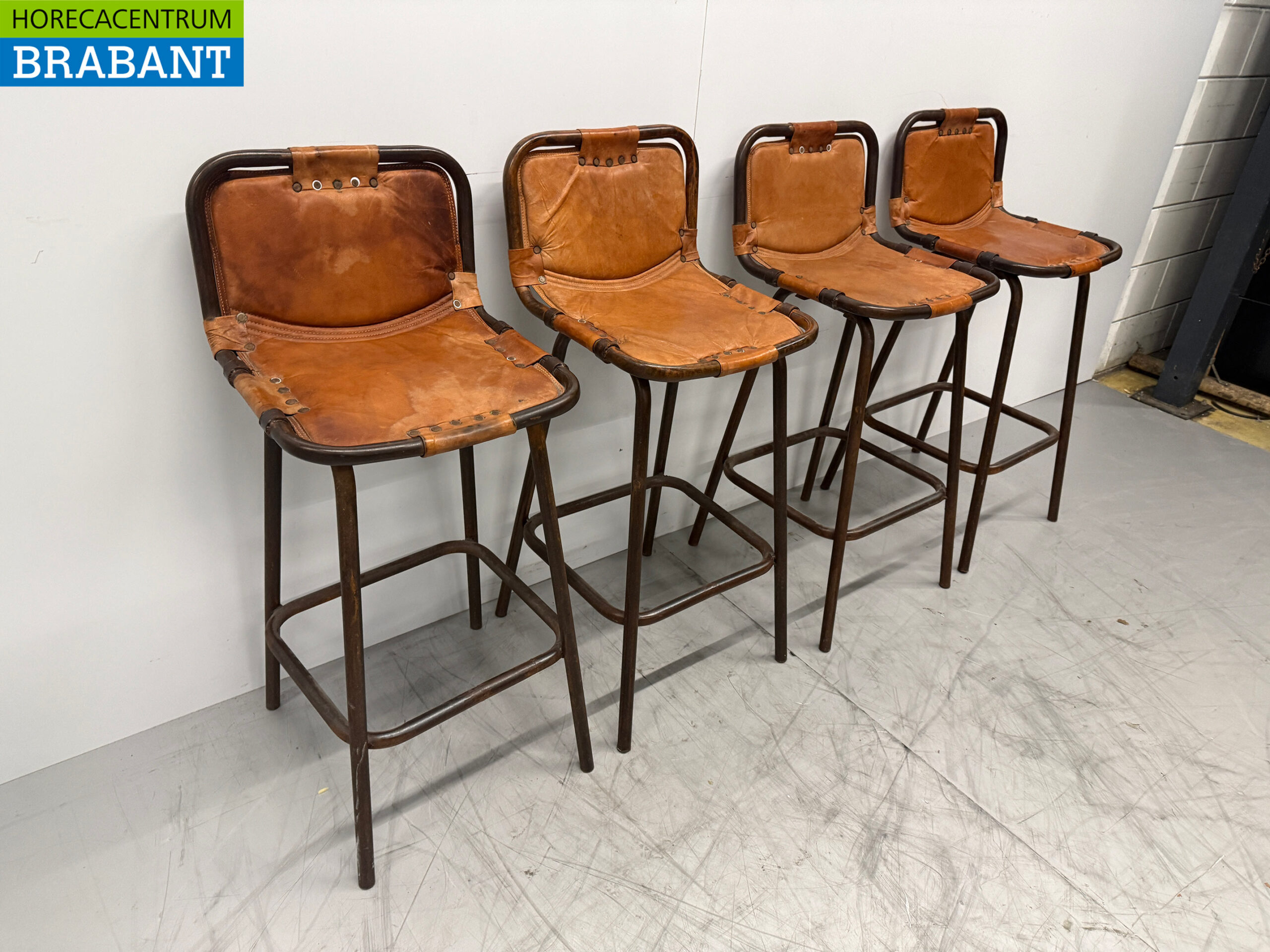 Metal Industrial Barstool Stool Leather Hospitality - Image 3