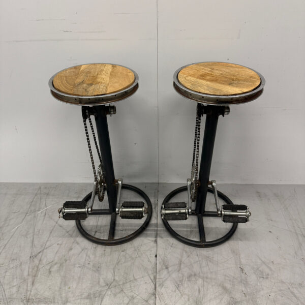 Set of 2 Metal Barstool Bicycle Look Catering