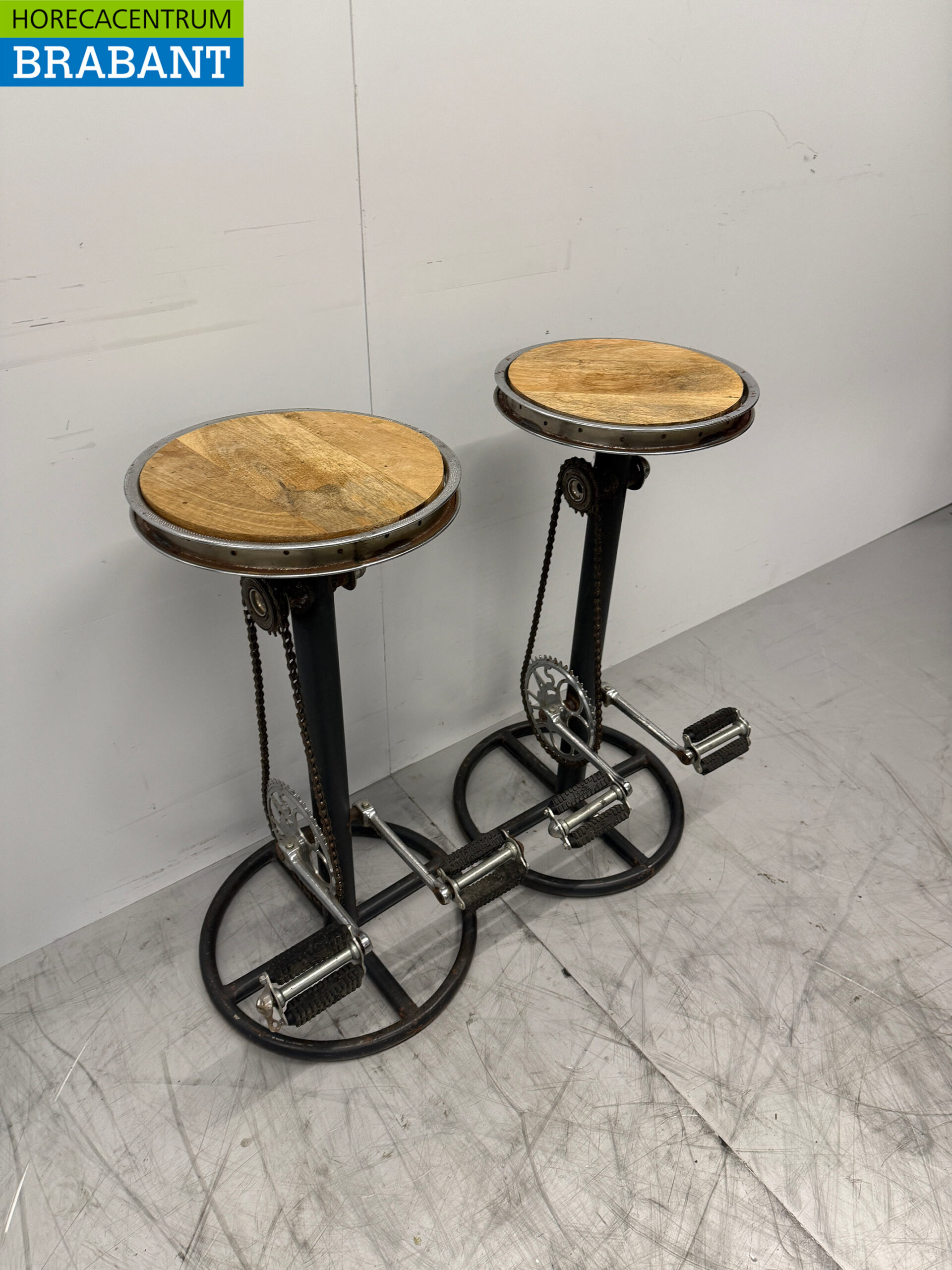 Set of 2 Metal Barstool Bicycle Look Catering - Image 3