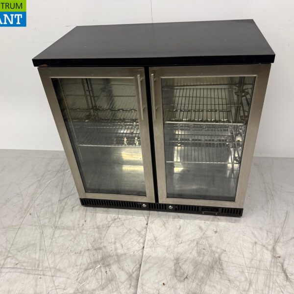 Stainless steel Serrco Bar Refrigerator 2 Glass Folding Doors 92 cm 230V Catering