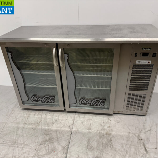 Stainless steel Gamko Bar Refrigerator 2 Glass Folding Doors 143,5 cm 230V Catering