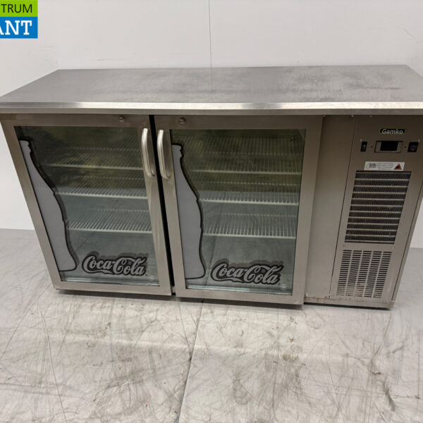 Stainless steel Gamko Bar Refrigerator 2 Glass Folding Doors 143,5 cm 230V Catering