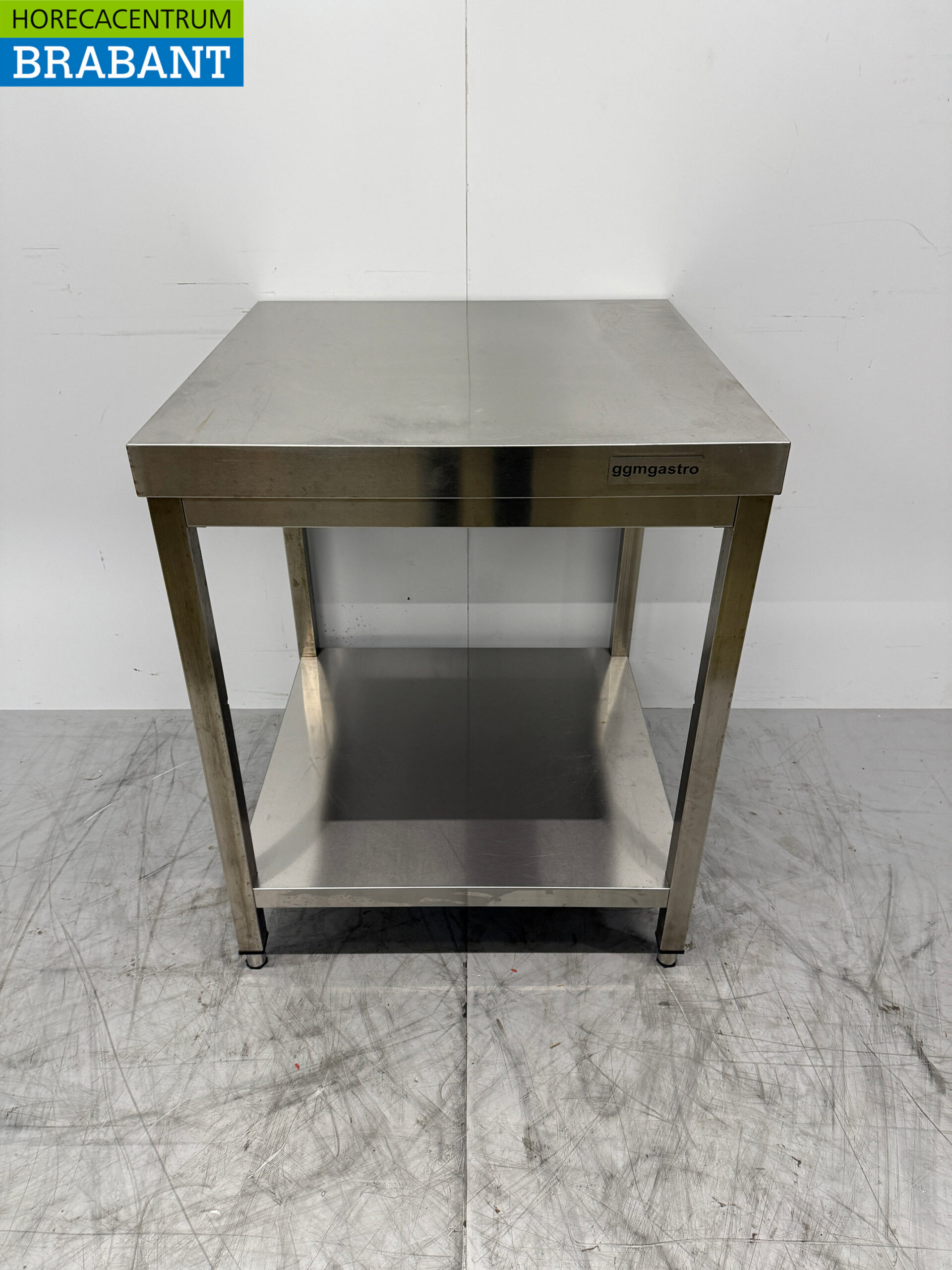 Stainless steel Worktable with undershelf 70 x 70 x 87 cm Catering