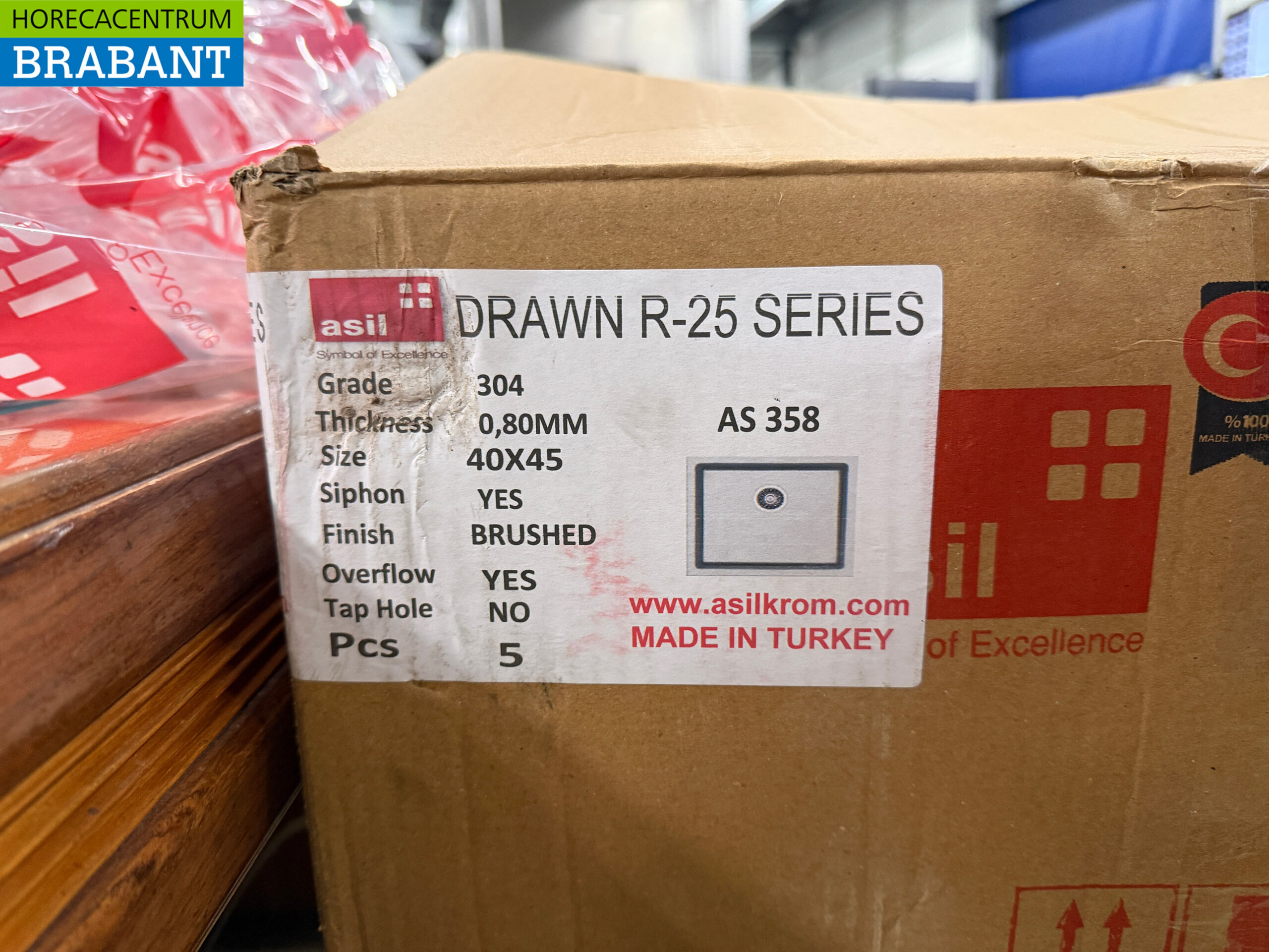 Stainless steel Asil Built-in Sink 45 x 40 x 18.5 cm Catering - Image 6