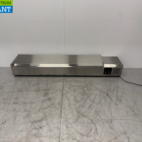 Stainless steel Top-up display case Top-up refrigerated display case saladière 8 x 1/4 GN 180 cm Horeca