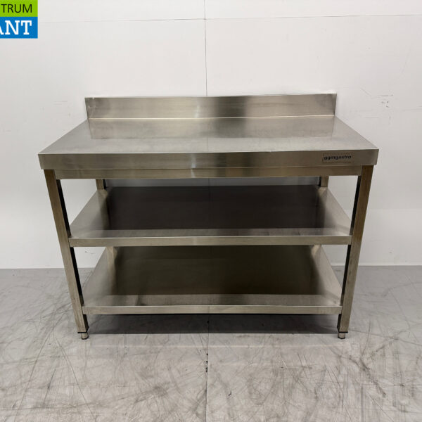 Stainless Steel Worktable With Double Shelf 120 x 60 x 87.5 cm Catering