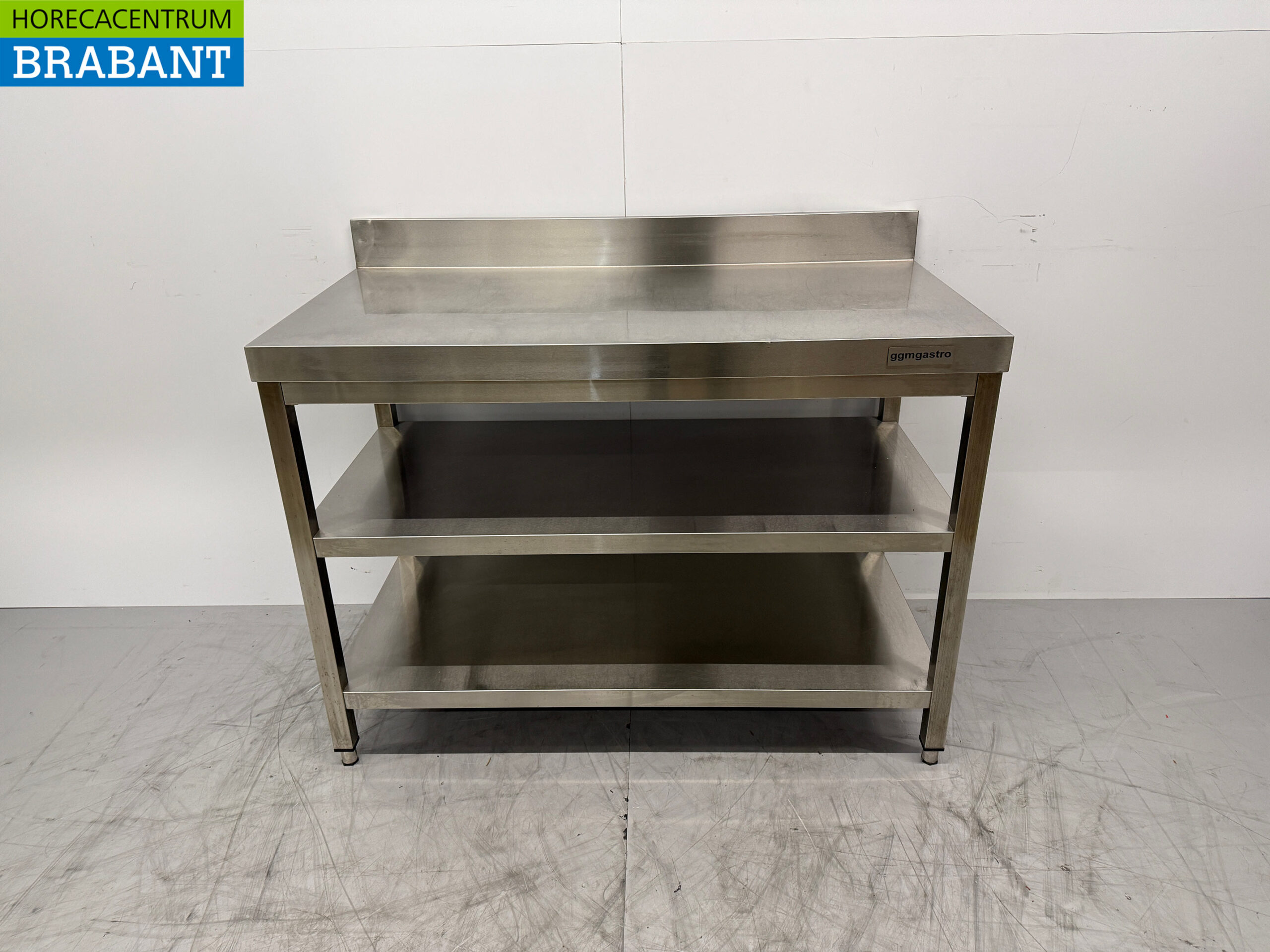 Stainless Steel Worktable With Double Shelf 120 x 60 x 87.5 cm Catering