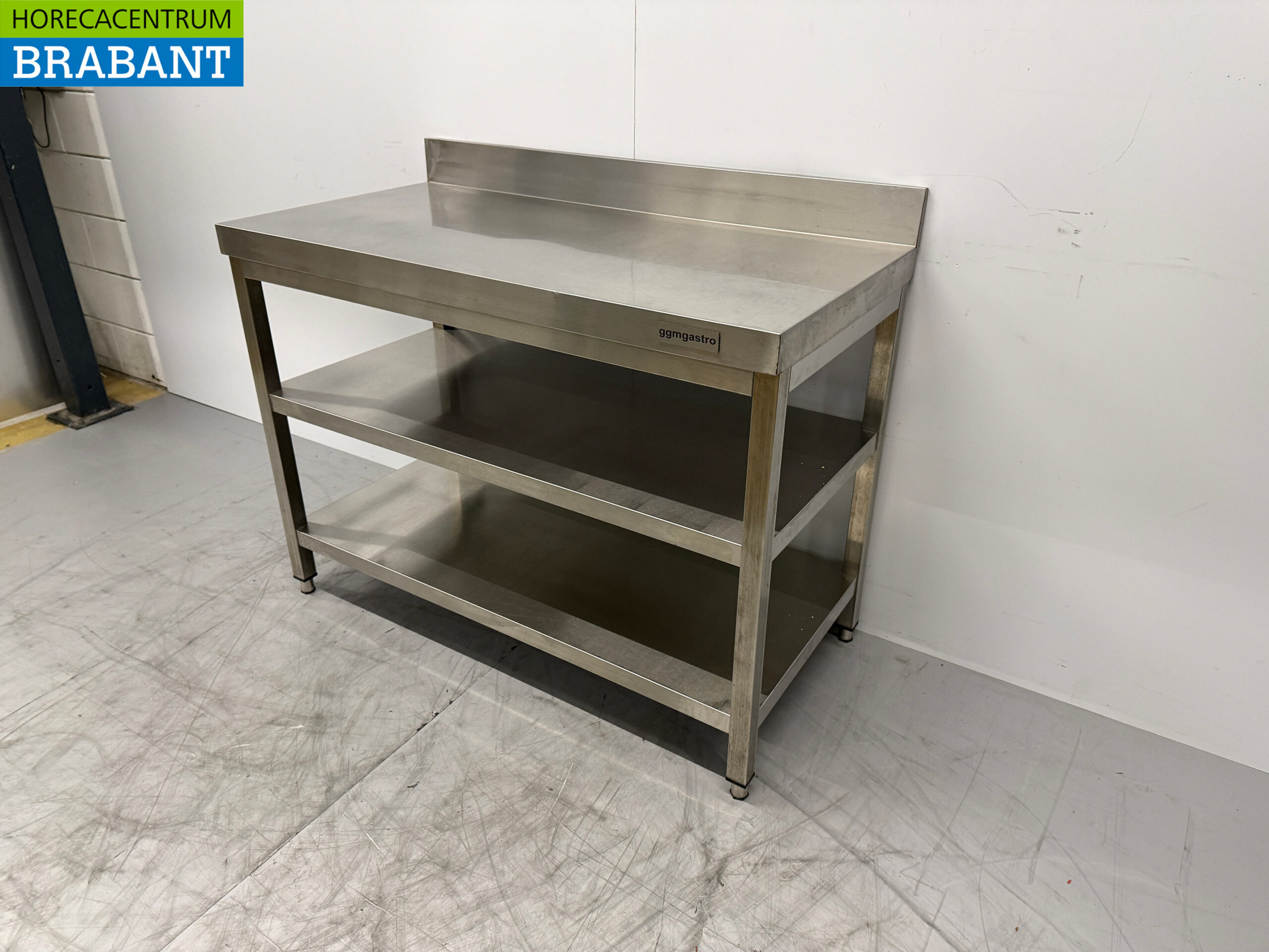 Stainless Steel Worktable With Double Shelf 120 x 60 x 87.5 cm Catering - Image 2