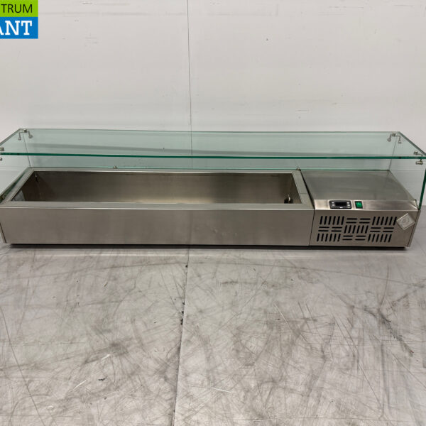 Stainless steel Diamond Saladiere Top Refrigerated Display Case 7 x 1/4 GN 160 cm 230V Horeca