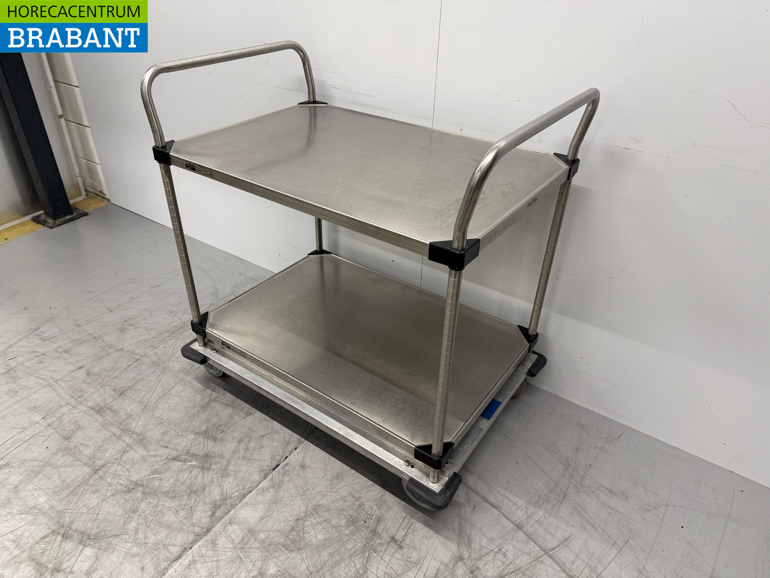 Stainless steel Serving Trolley 2 tiers 97 cm Catering - Image 2