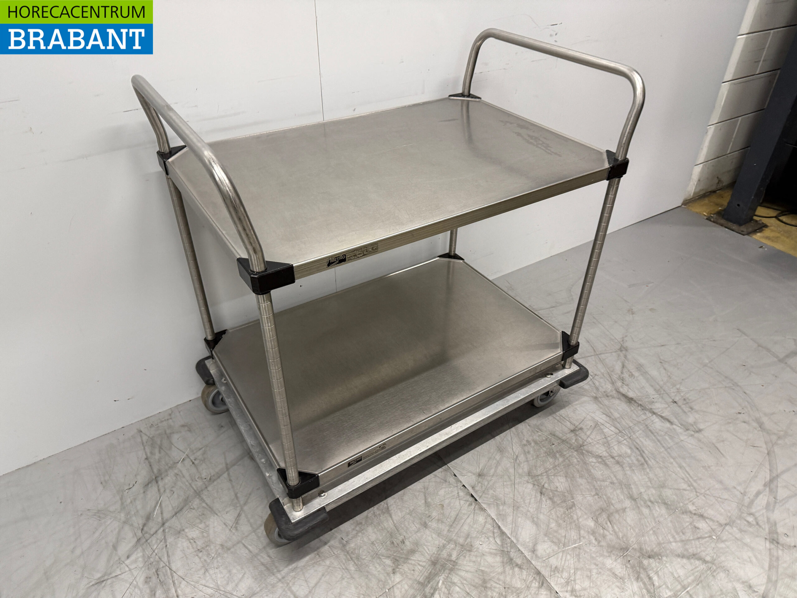 Stainless steel Serving Trolley 2 tiers 97 cm Catering - Image 3