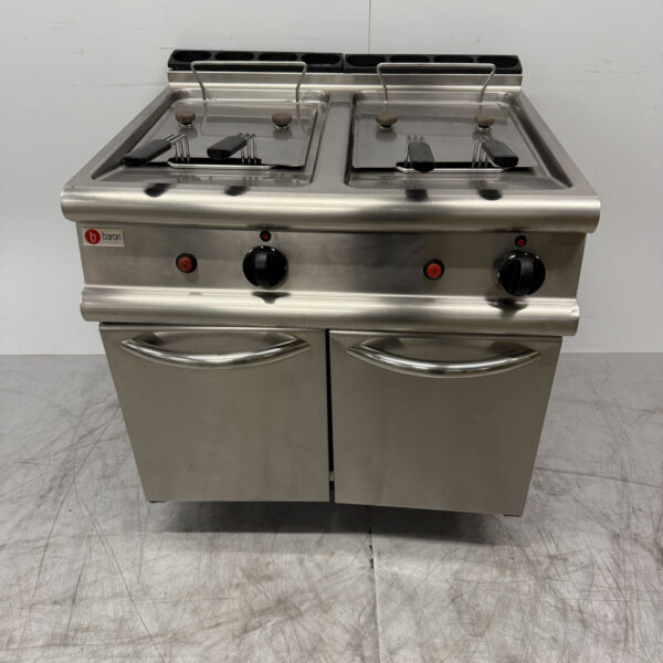 Stainless steel Baron Double Fryer 2 x 15 liter PROPAAN Catering