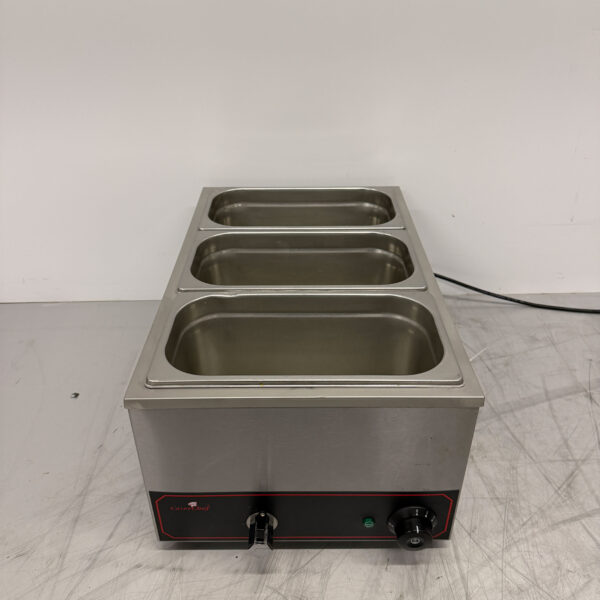 Stainless steel CaterChef Bain marie 3 x 1/3 gastronorm 230V Catering
