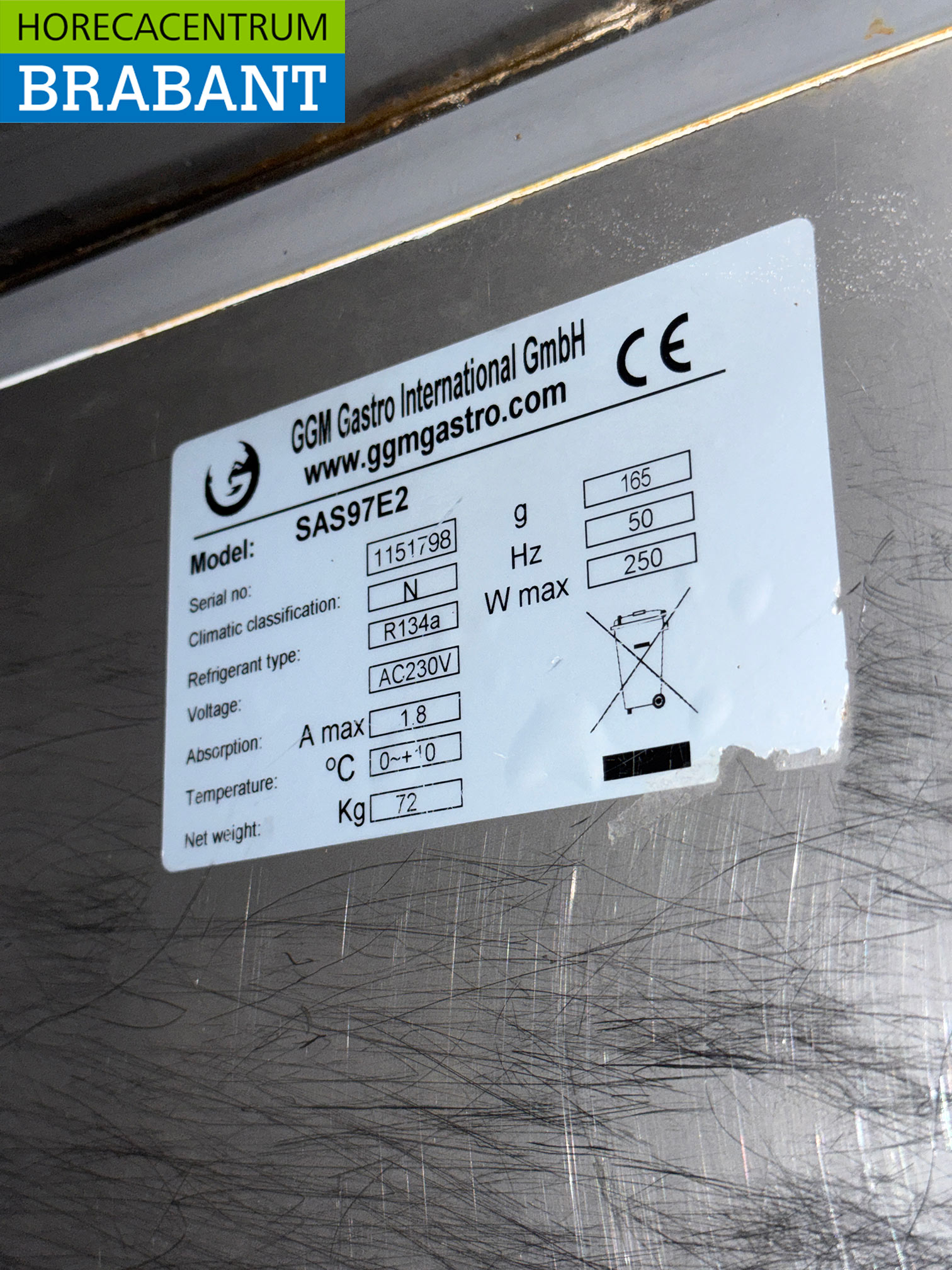 Stainless steel Refrigerated Workbench 1 Door and 2 Drawers 90.5 cm 230V Horeca - Image 6