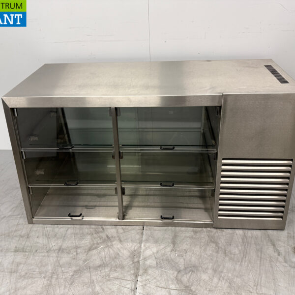 Stainless steel Groku Refrigerated Display Case 6 flaps 140 cm 230V Catering