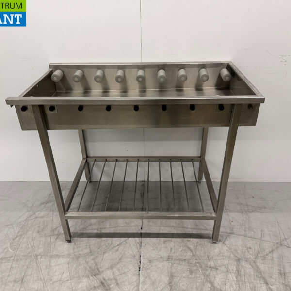 Stainless steel draining table / roller conveyor tbv pass through dishwasher 110 cm Horeca