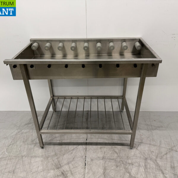 Stainless steel draining table / roller conveyor tbv pass through dishwasher 110 cm Horeca