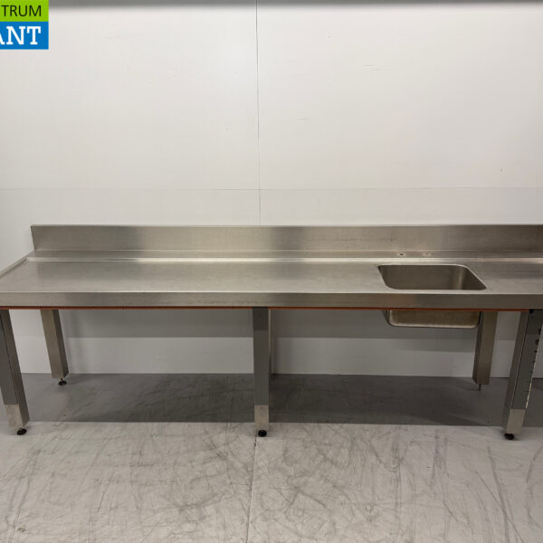 Stainless steel Supply Table T.B.V. Slide Through Dishwasher 226 x 75 x 92 cm Horeca