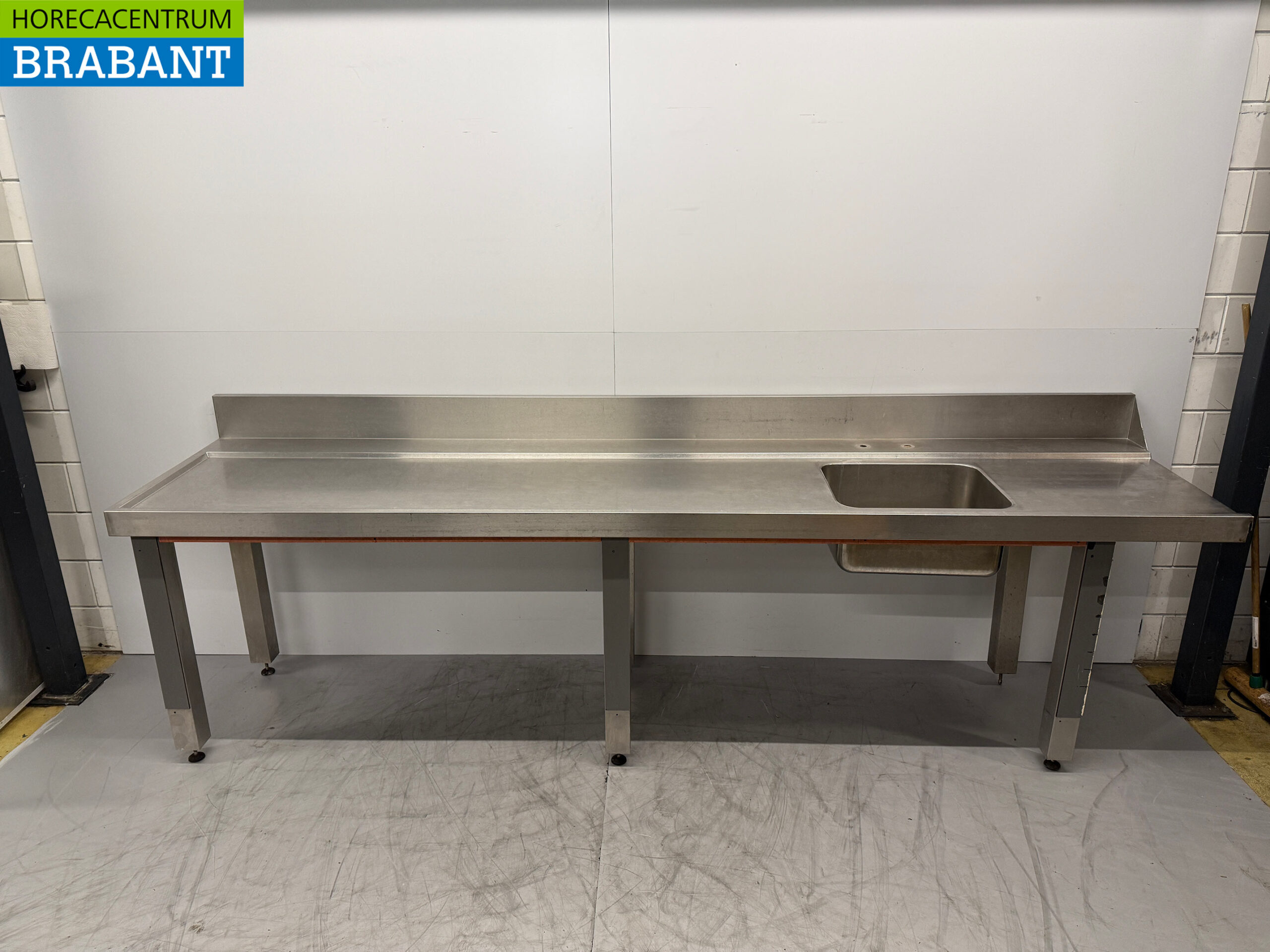 Stainless steel Supply Table T.B.V. Slide Through Dishwasher 226 x 75 x 92 cm Horeca