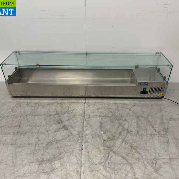 Polar stainless steel Top-up display case Top-up refrigerated display case saladière 8 x 1/3 GN 180 cm Horeca