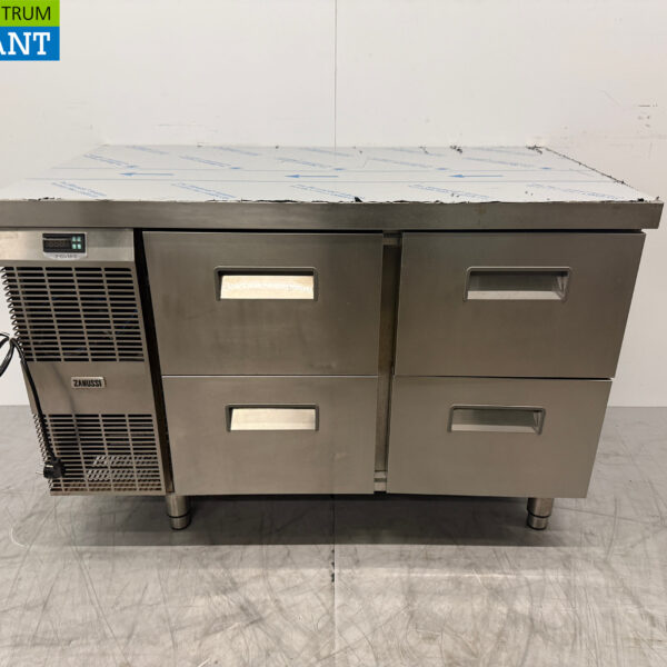Stainless steel Zanussi Refrigerated Workbench 4 Drawers 124 cm 230V Catering