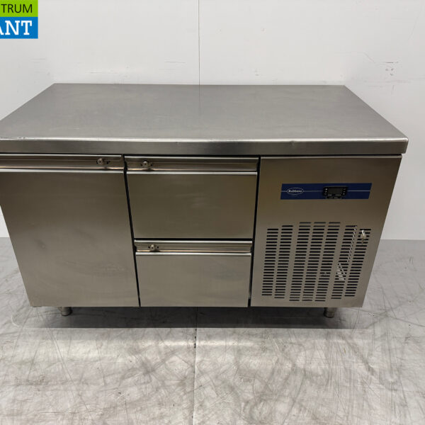 Stainless steel Rubbens Refrigerated Workbench 1 Door and 2 Drawers 132 cm 230V Horeca