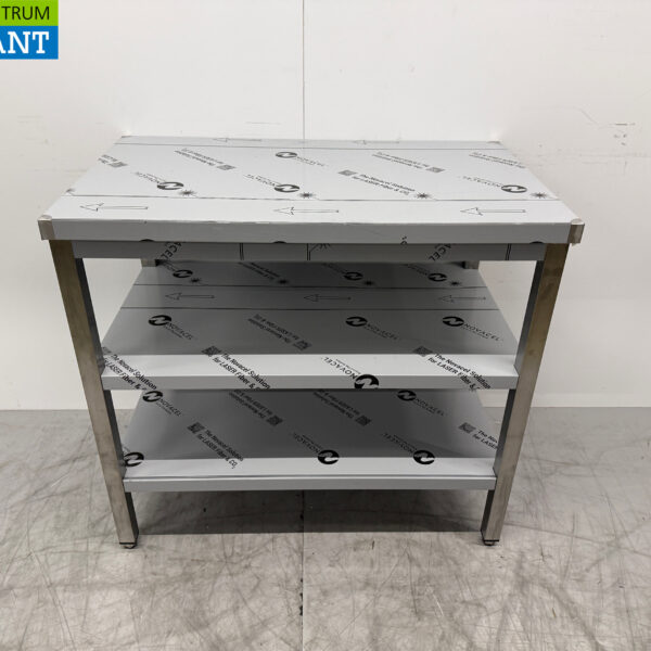 Stainless steel Worktable with double undershelf 100 x 60 x 91 cm Catering