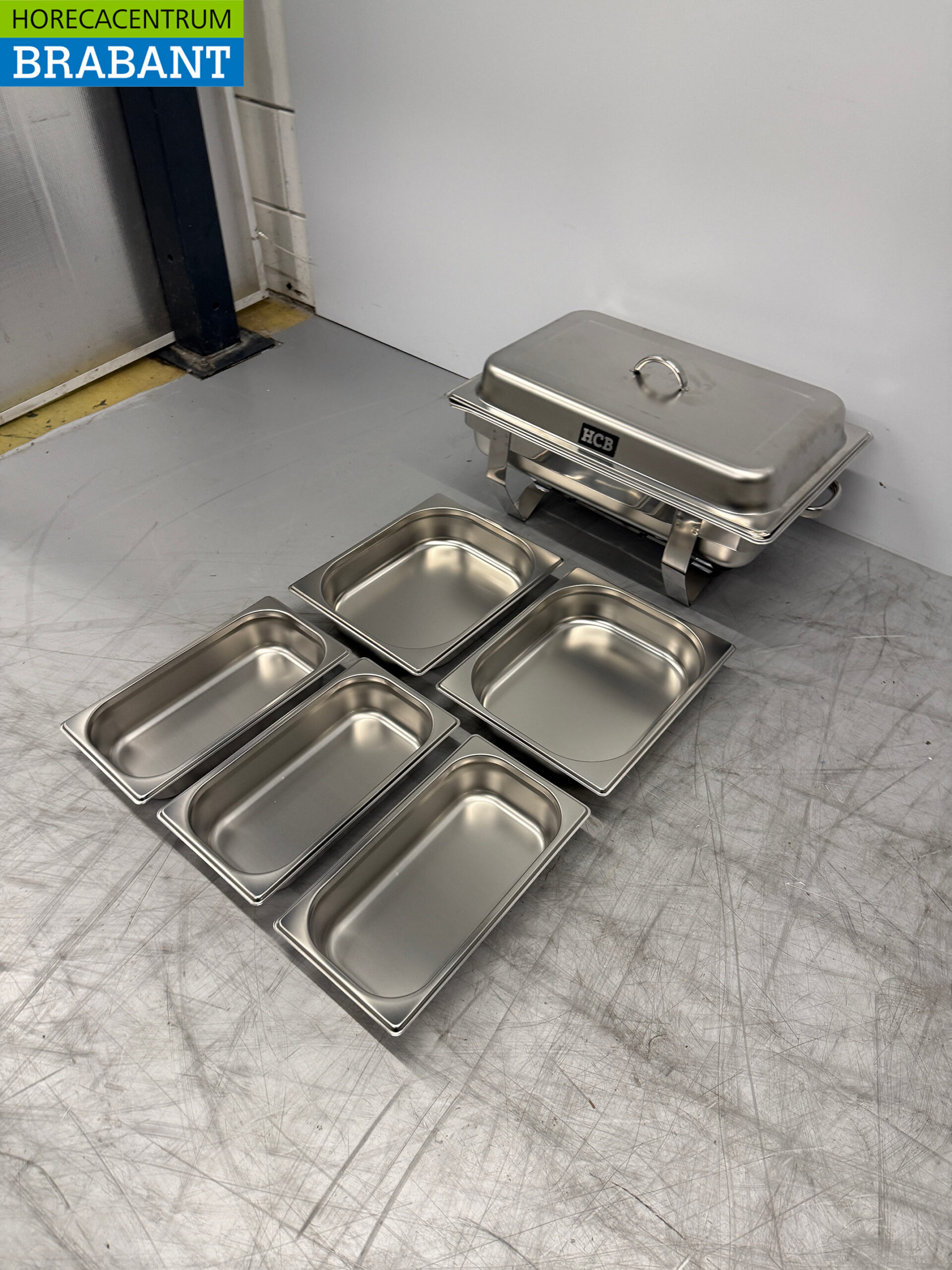 Stainless steel HCB Chafing dish set 1 x 1/1, 2 x 1/2 and 3 x 1/3 GN Horeca - Image 3