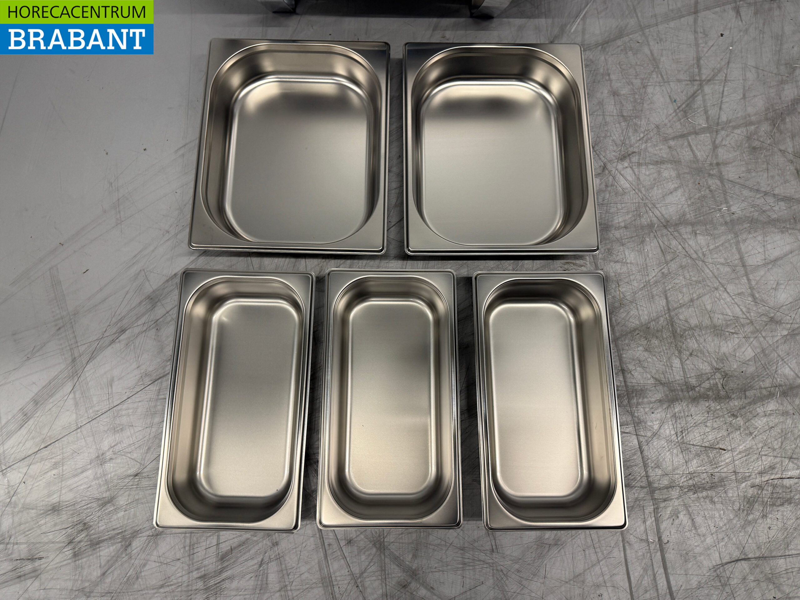 Stainless steel HCB Chafing dish set 1 x 1/1, 2 x 1/2 and 3 x 1/3 GN Horeca - Image 4