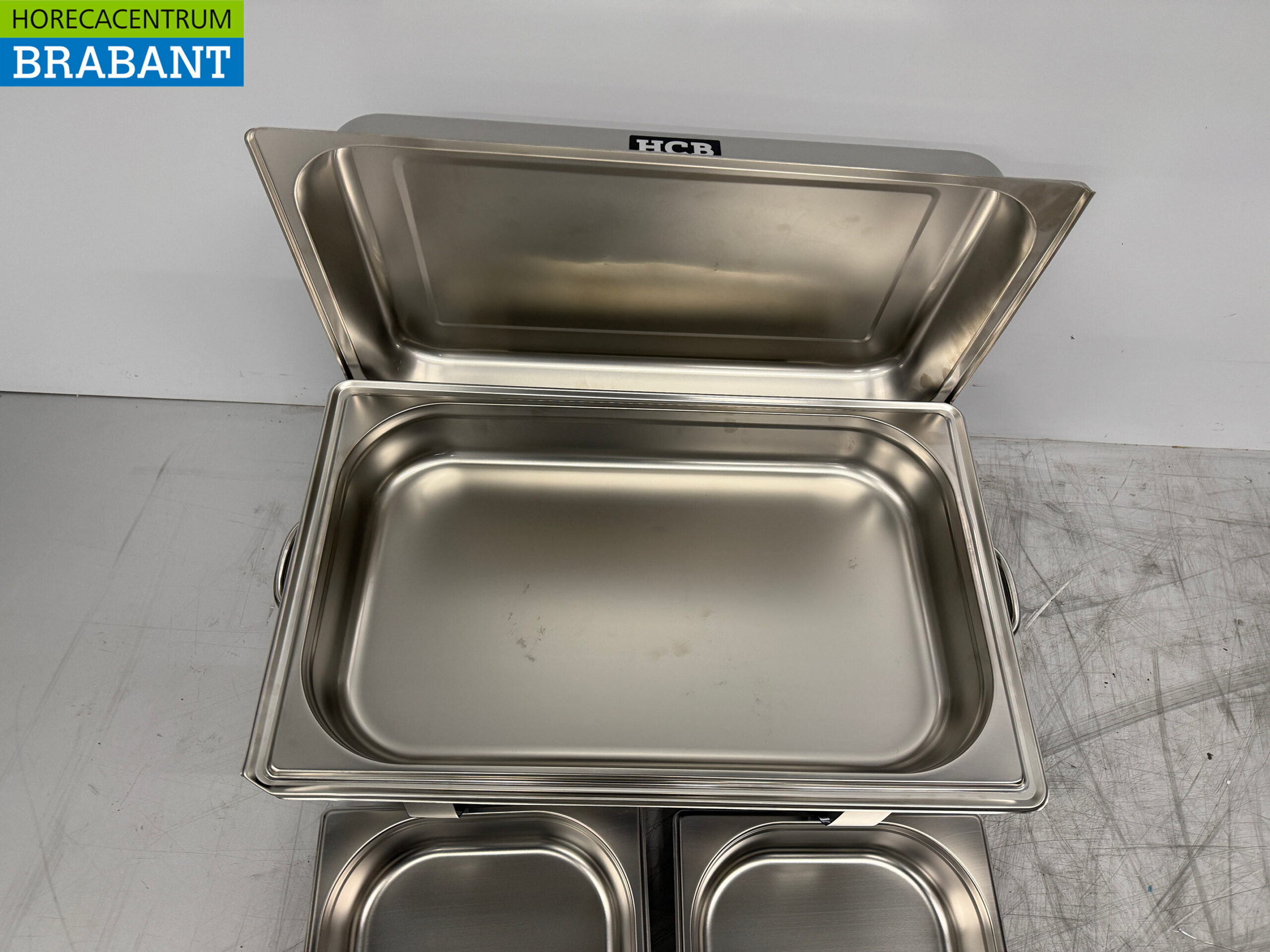 Stainless steel HCB Chafing dish set 1 x 1/1, 2 x 1/2 and 3 x 1/3 GN Horeca - Image 5