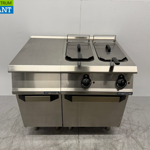 Stainless steel Metos Double Fryer 10 liter 400V 120 cm Horeca