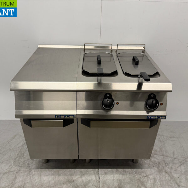 Stainless steel Metos Double Fryer 10 liter 400V 120 cm Horeca