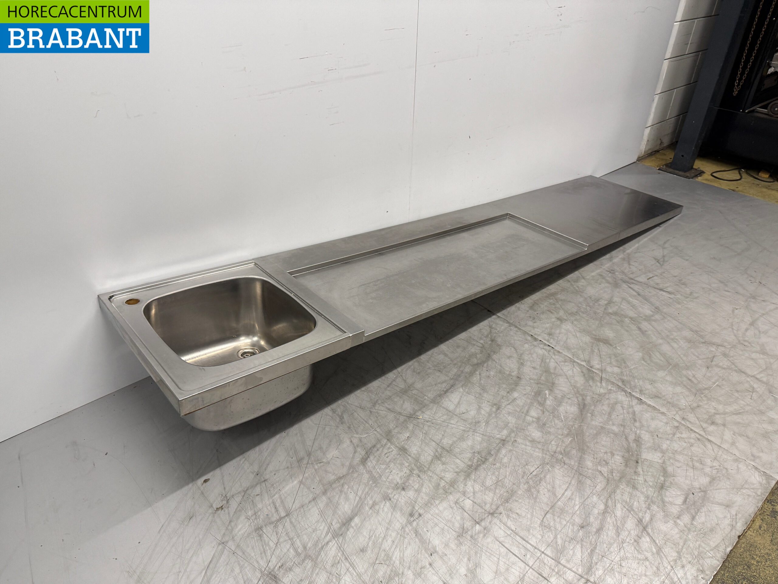 Stainless steel Sink Sheet Sink 269 x 55 cm Horeca - Image 3