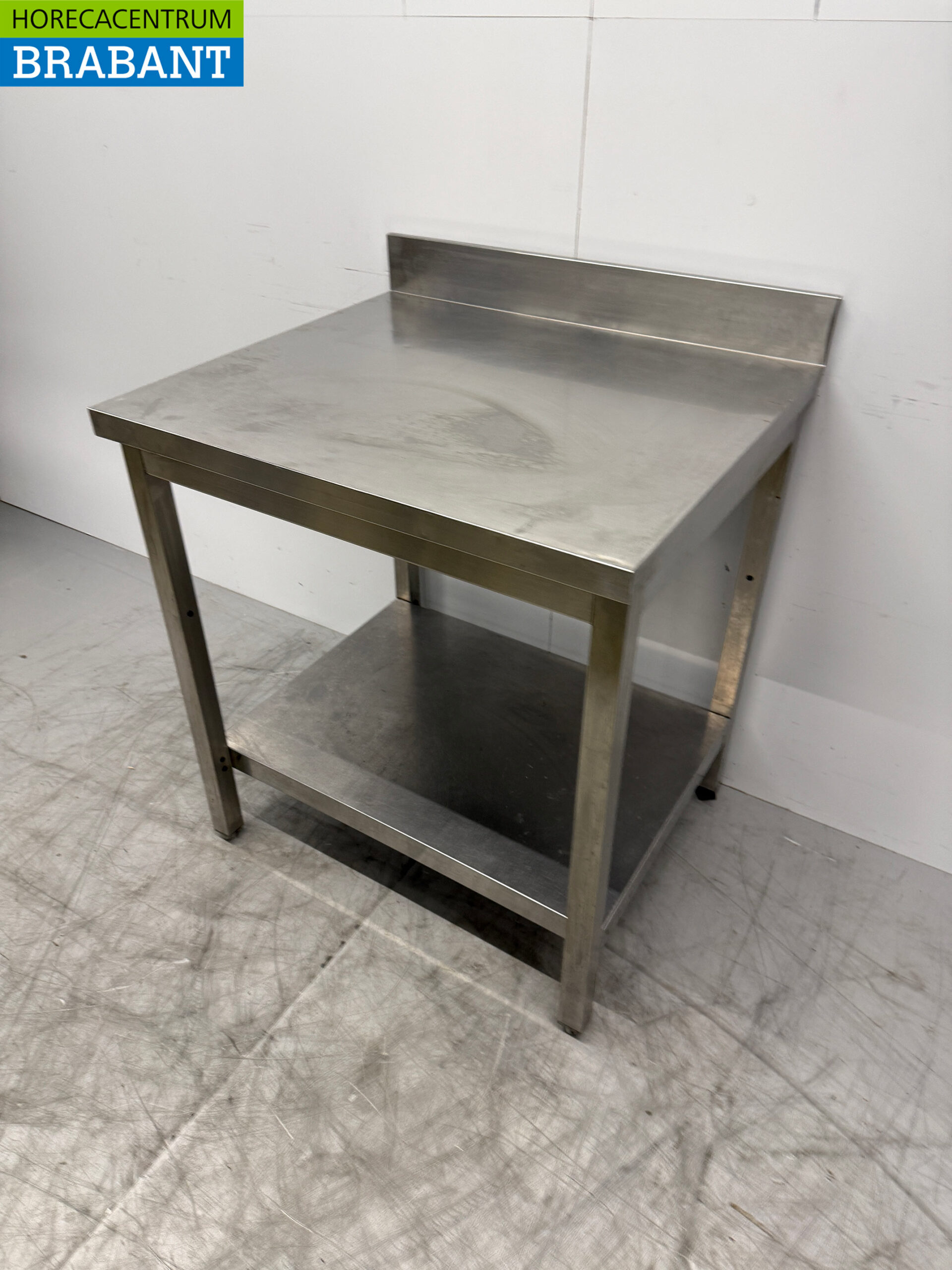 Stainless steel Worktable with undershelf 80 x 70 x 87 cm Horeca - Image 2