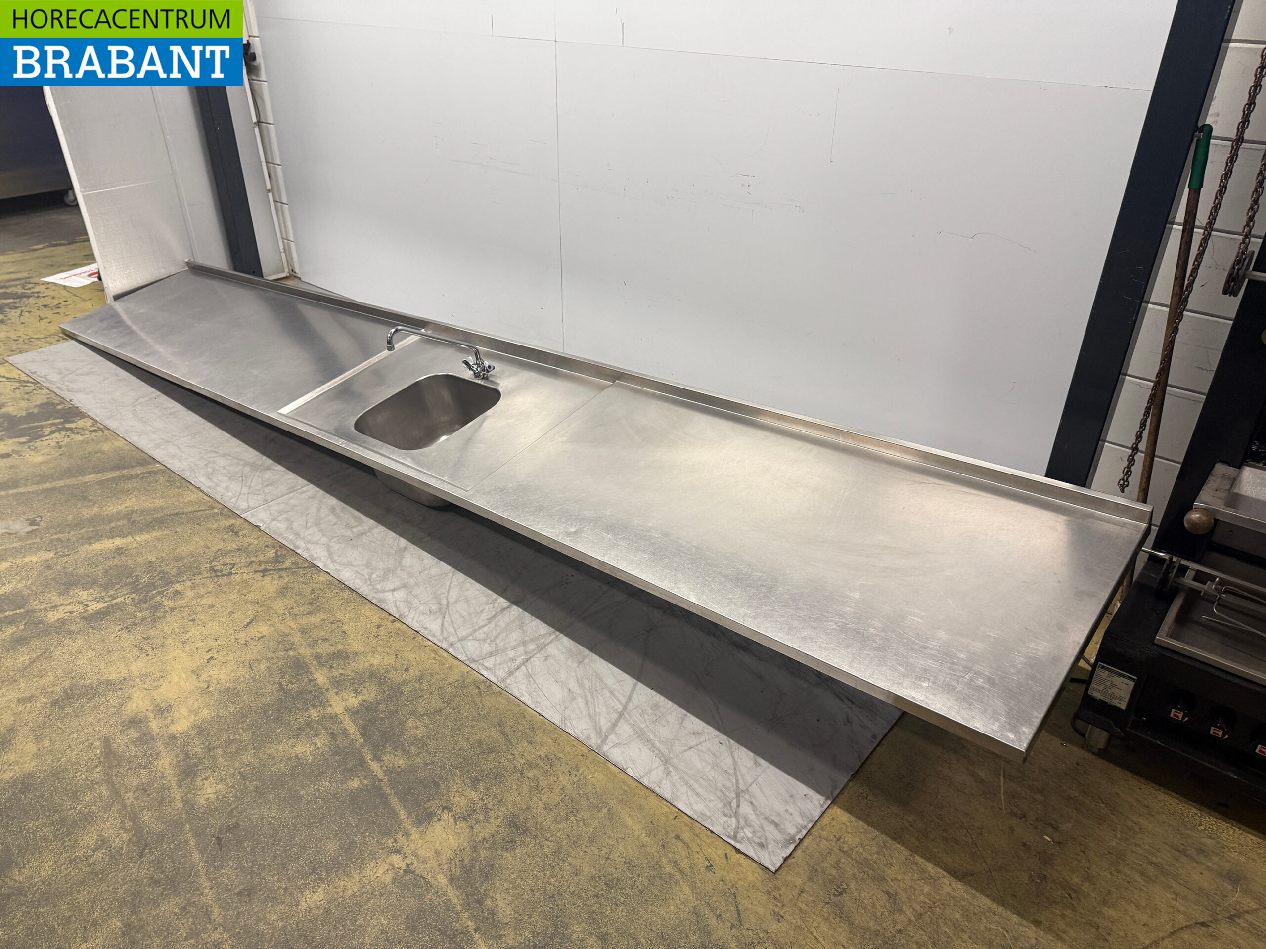 Stainless Steel Sink Top Sink With Faucet 449 x 70 cm Catering - Image 3
