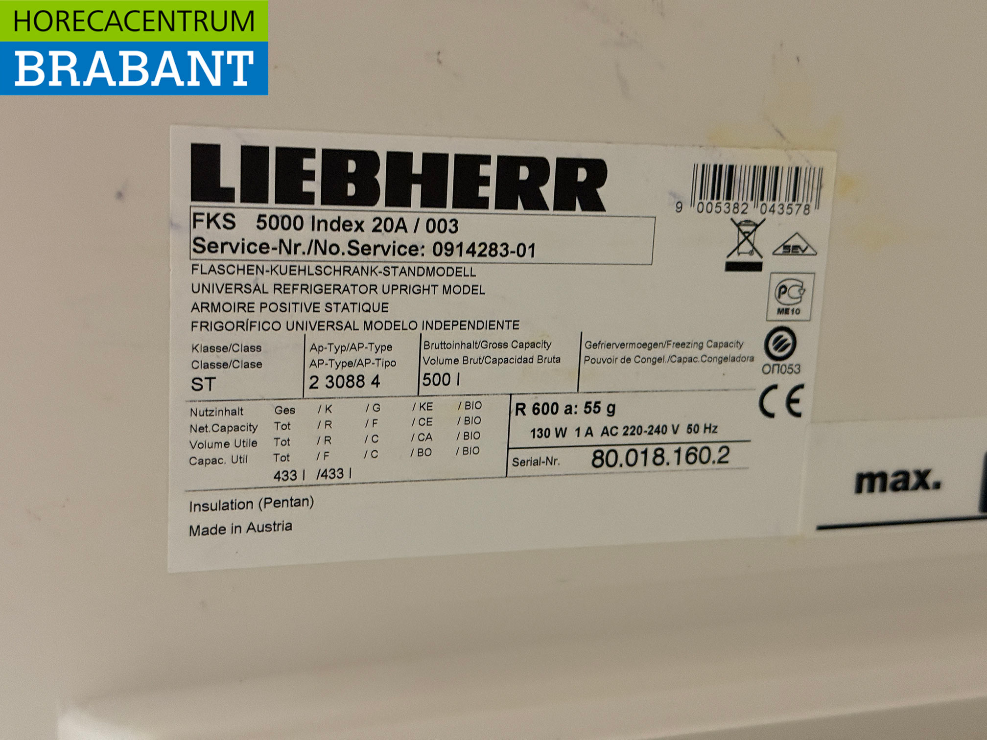 Liebherr Refrigeration 500 liters 230V Horeca - Image 5