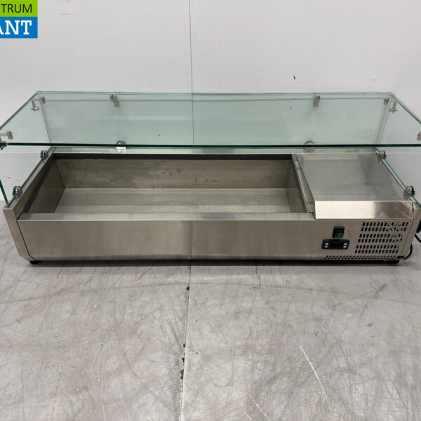 Stainless steel Top-up display case Top-up refrigerated display case saladière 3 x 1/3 and 1 x 1/2 GN 120 cm Horeca