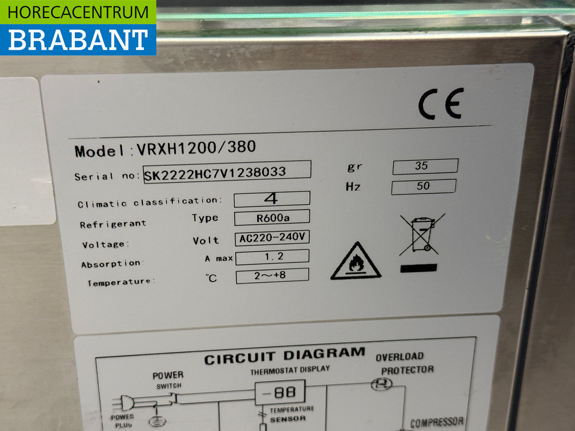 Stainless steel Top-up display case Top-up refrigerated display case saladière 3 x 1/3 and 1 x 1/2 GN 120 cm Horeca - Image 4